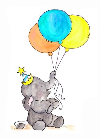 Слоник с воздушными шарами