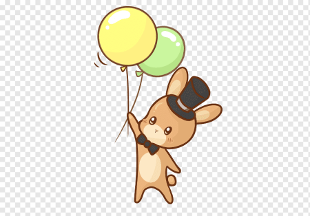 Мультяшное животное с шариками