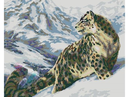 Алмазная мозаика снежный Барс