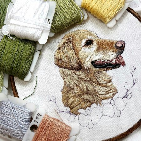 Вышивка гладью животных