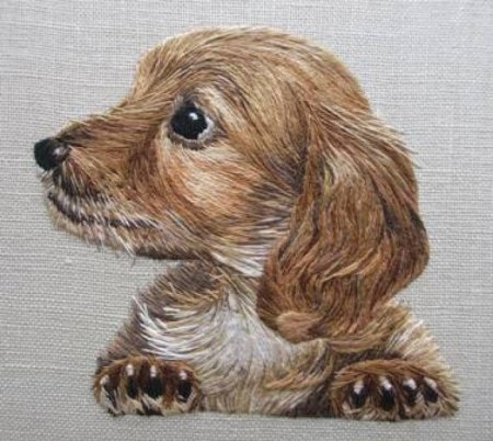 Вышивка гладью животные