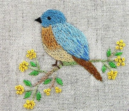 Птички гладью