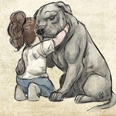 Нарисовать девочку с собакой