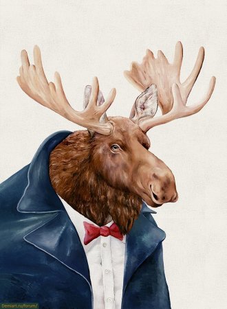 Лось в мультяшном стиле