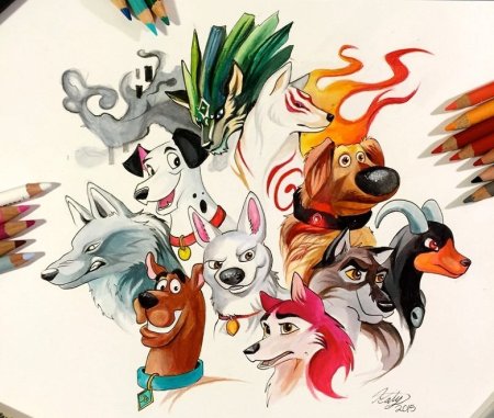 Мультяшные животные маркерами