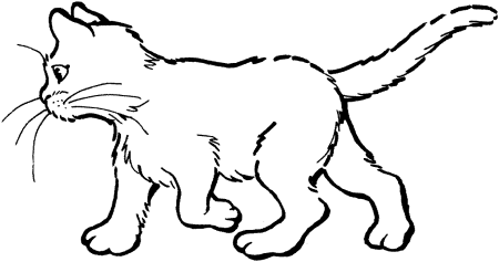 Раскраска кошка с котятами