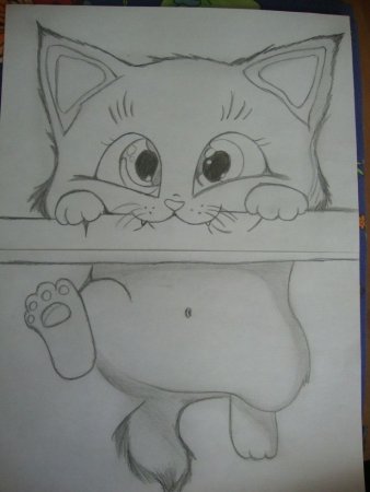 Рисование карандашом котят