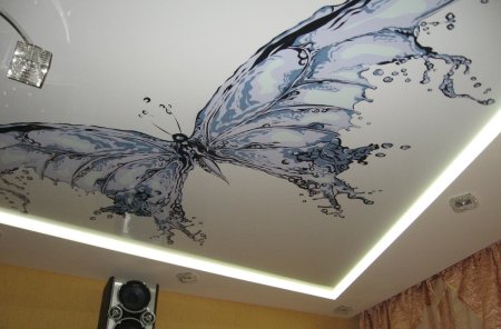 Натяжные потолки с рисунком