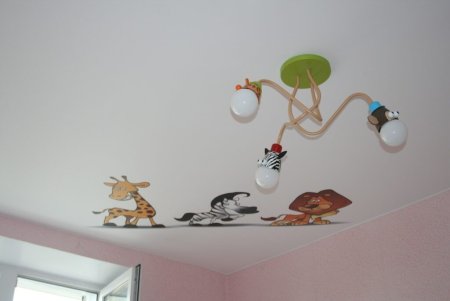 Натяжные потолки в детскую с животными