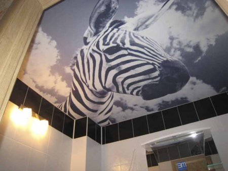 Натяжной потолок с тигром
