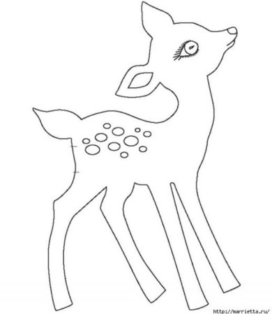 Олененок трафарет