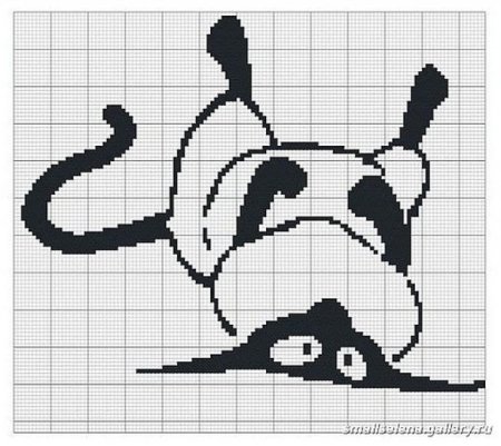 Монохромная вышивка животные
