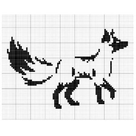 Лисы монохром вышивка