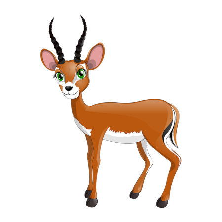 Антилопа на белом фоне