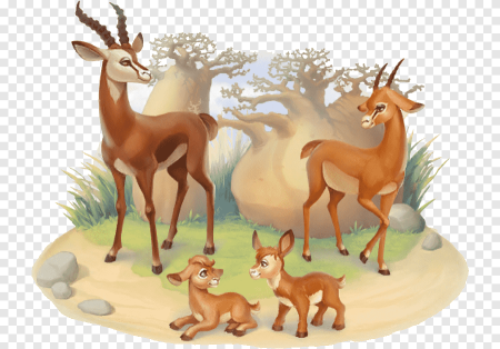 Импала антилопа нарисованная