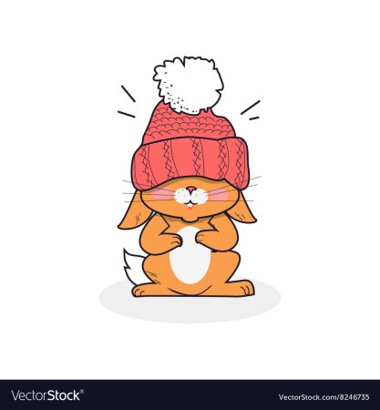 Заяц в новогодней шапке