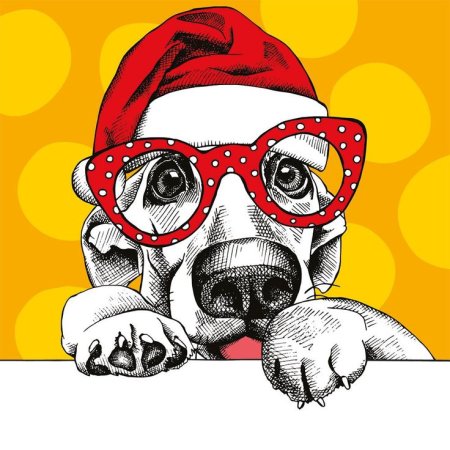 Собака в очках вектор