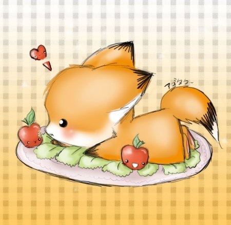 Милые рисунки животных с едой