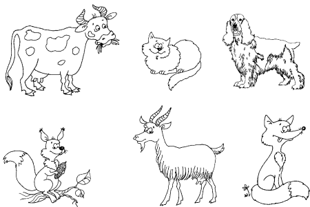 Дикие и домашние животные раскраска