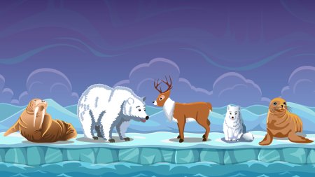 Животные Арктики и Антарктики рисование