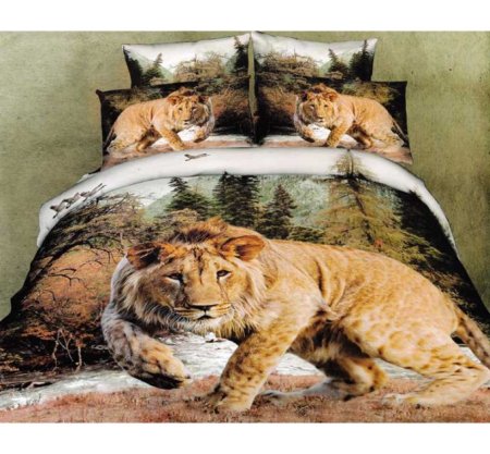 КПБ 2сп сатин 3d львиная семья