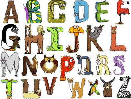 Буквы в виде зверей