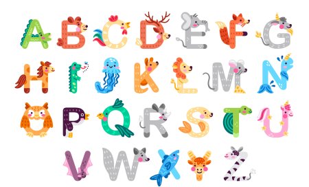 Буквы в виде зверей