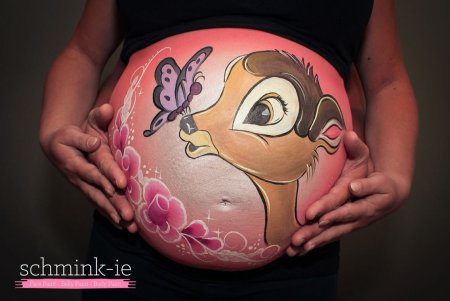 Рисунки на животике беременной ангел