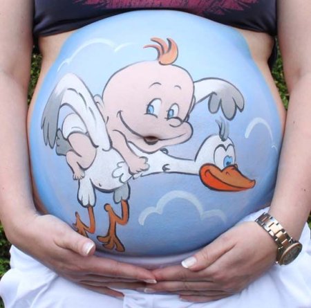 Рисунки на животе у беременных