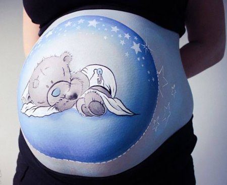 Рисование на животе беременных