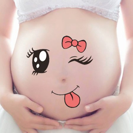 Рисунок на животе беременной хной