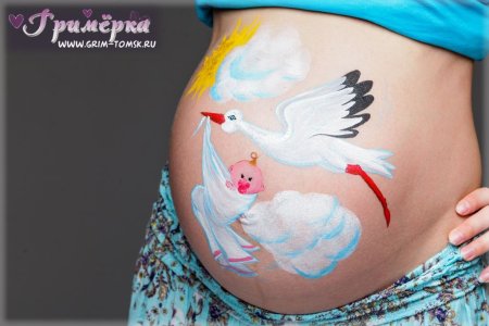 Рисование на животе беременных