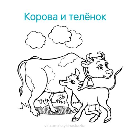 Домашние животные и их Детеныши раскраска