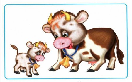 Корова и теленокнок для детей