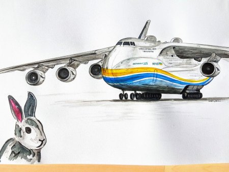 Раскраска самолет Мрия