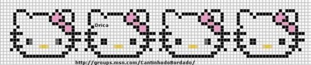 Схема фенечка из бисера hello Kitty
