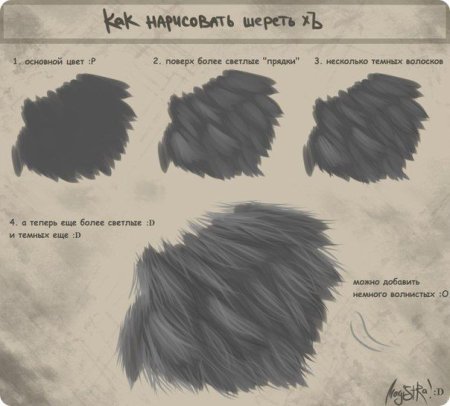 Как рисовать шерсть