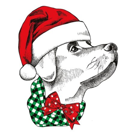 Собака вектор новый год