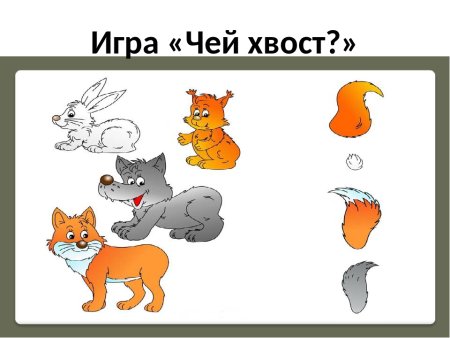Игра чей хвост Дикие животные