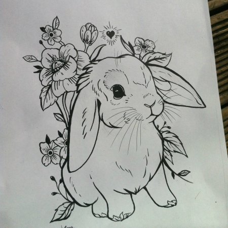 Кролик тату эскиз