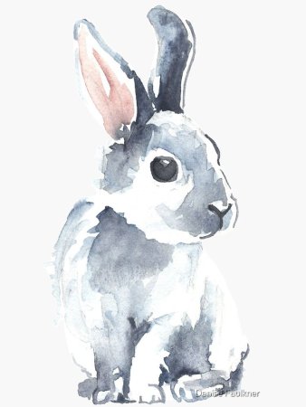 Заяц акварелью для детей
