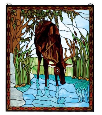 Витражи на стекле животные