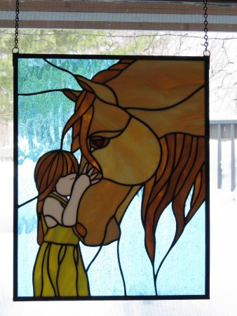 Витражи на стекле животные