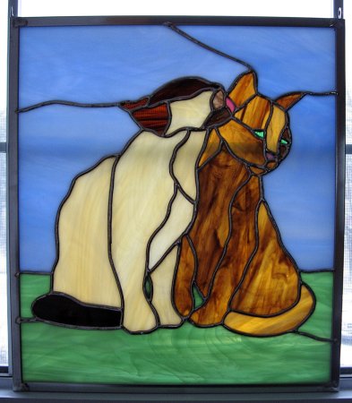 Витраж с изображением животных