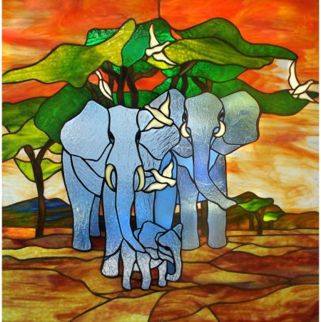 Витраж с животными