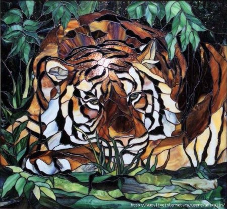 Тигр витраж Тиффани