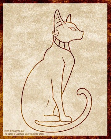 Египетская кошка богиня Бастет набросок
