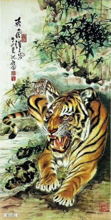 Гохуа китайская живопись тигр
