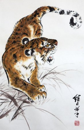 Гохуа китайская живопись тигр