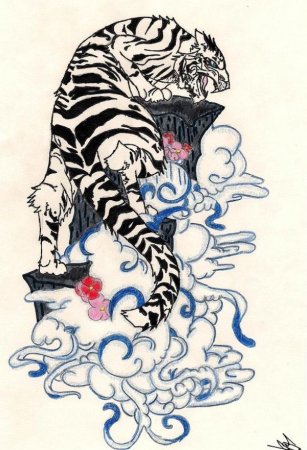 Аниме якудза тату тигр